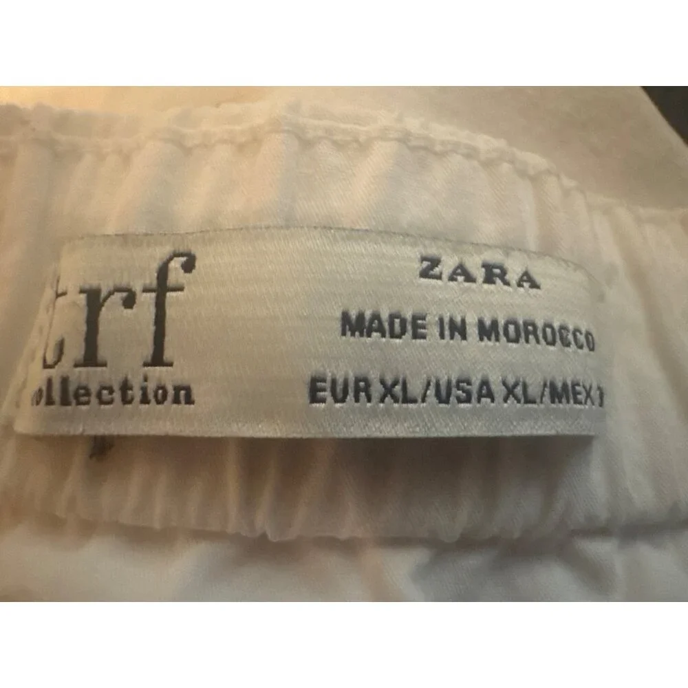 2/$30 White ZARA Puff Sleeve Cotton Blouse XL Chic Versatile Top